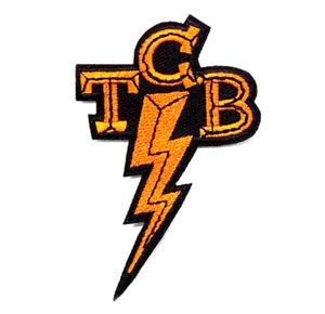 TCB TAKING CARE OF BUSINESS EMBROIDERED PATCH IRON/SEW ON 3-3/8" x 2-1/8" MOVIE - Bild 1 von 2