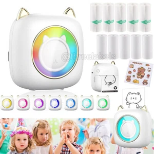 Mini stampante Bluetooth stampante termica portatile con 10 rotoli di carta e adesivo US - Foto 1 di 16