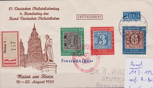 Brd 113-5 , auf Einschreibebrief R 147 Mainz, mit Notopf Berlin 2 Pfg. gelaufen - Bild 1 von 2
