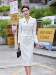 New Profession Set Crop Top and High Waist Pencil Skirts Slim 2PCS Skirt Suits - Picture 1 of 25