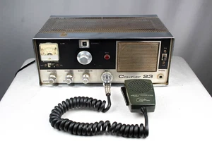 Courier twenty three 23 CB tube base station Radio w/Mic SOLD AS-IS PARTS/REPAIR - Picture 1 of 17