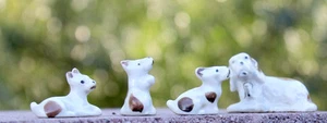 4pc Dog Puppy Figurine set VIntage China Ceramic Antique Porcelain JAPAN Family - Picture 1 of 4