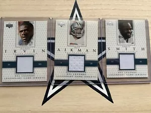 SMITH AIKMAN IRVIN 2000 Upper Deck Legends LEGENDARY GAME WORN JERSEY COWBOYS - Picture 1 of 2
