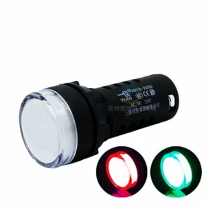 Red Green LED Warning Indicator Signal Panel Light Lamp DC/AC 24V 220V 22mm - Picture 1 of 5