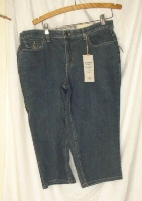 Mujer Talla 16 Cato Marca Azul Denim Elástico Capri Pantalón Foto 1 de 2