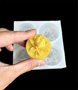 Silicone Lotus Flower Tealight candle Mold Water lily wax melt chocolate soap - Picture 1 of 8