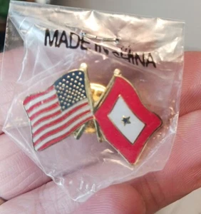 USA KIA Gold Service Star Friendship Flag lapel Enamel Backpack Tie - Picture 1 of 3
