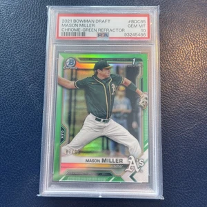 2021 Mason Miller Bowman Draft Chrome Green Refractor /99 PSA 10 Athletics - Bild 1 von 2