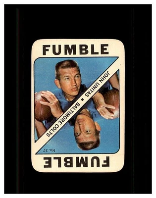 JOHN JOHNNY UNITAS 1971 TOPPS NFL FOOTBALL GAME "FUMBLE" #37 COLTS MARKED ON BAC - Image 1 of 2