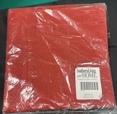 NWT Southern Living at HOME Evanston Reversible Table Topper Red & Gold 40x40 - Image 1 of 2