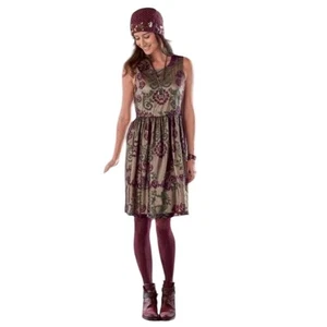 Sundance Catalog Mesh Embroidered Dress Floral Black Purple Green Womens Size 4 - Picture 1 of 12