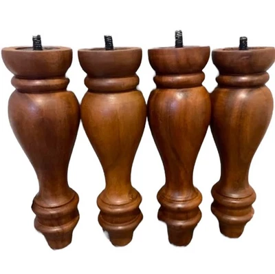 Patas para muebles con acabado de madera de acacia natural - Juego de 4 Foto 1 de 2