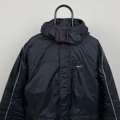 Nike Puffer Jacket Vintage 90s XL Waterproof Y2K 00s Black - Bild 1 von 4