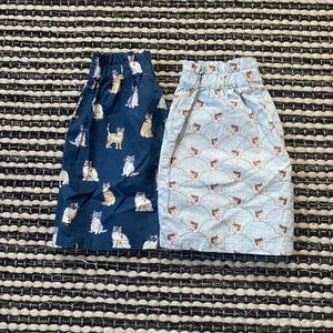 Uniqlo Paul & Joe Girls 2P Bundle Lot Kitty Cat Ruched High Waist Shorts 3/4 - Picture 1 of 8