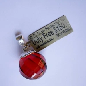Sterling Silber V8 SS roter Bernstein Anhänger  - Bild 1 von 2