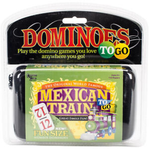 NEW Double 12 MEXICAN TRAIN Fun Size Number Dominoes TO GO / Zip Up Travel Case