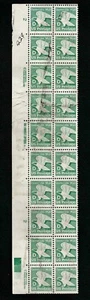 US 1985 #2111 "D" (22c) Green Eagle Plate Block of 20 VF-XF Used - Picture 1 of 2