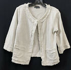 Epoca Italy Womens Beige Blazer Tweed Jacket Cotton Small