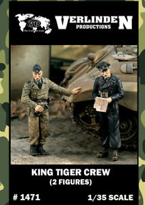 1/35 German King Tiger Crew (2 Resin Figures/Set) VERLINDEN #1471 Model Kit