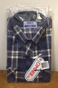 Vintage OMNI ll LTD Mens Cotton Flannel Shirt, Blue, Large - Picture 1 of 6