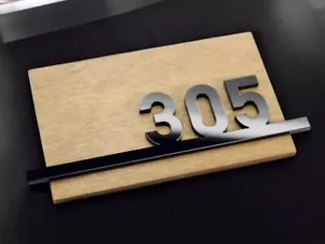 Türnummernschild für Hotelschild aus Holz & Acryl Zimmernummernschild - Bild 1 von 3