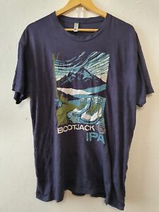 Bootjack IPA Beer Shirt Adult Extra Large Blue Icicle Brewery American Apparel