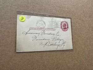 US 1912 Library Postal Card (L05) +UX24 +Franklin Institute Library +Triple Chop - Picture 1 of 2