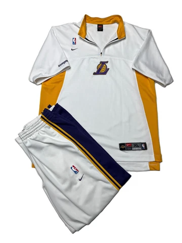 Vtg Los Angeles Lakers Nike Kobe Throwback Shooting Warm Up Jersey & Pants SZ XL Cover