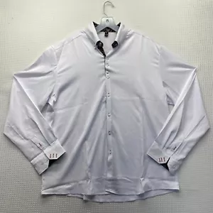 Mens Casual Fashion Paisley Detailed White Shirt Button Down SZ XL - Picture 1 of 7