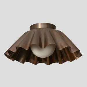 Flush mount Brass Ceiling Light Modern Italian Brass Pendant Handmade Glass Glob - Picture 1 of 5
