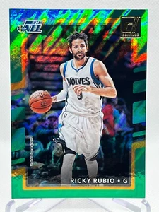 RICKY RUBIO 2017-18 Panini Donruss Basketball #145 Green Flood Parallel - Picture 1 of 2