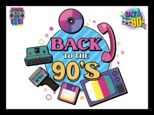 90s Theme Edible Cake & Cupcake Toppers – Retro Icing Party Decoration – 4 Sizes - Picture 1 of 8