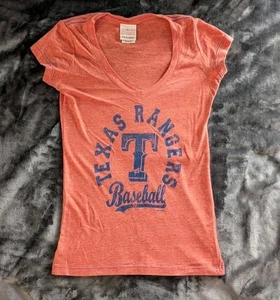 Texas Rangers MLB Baseball Team Logo Retro U-Ausschnitt V-Ausschnitt Damen Shirt Größe Small - Bild 1 von 8