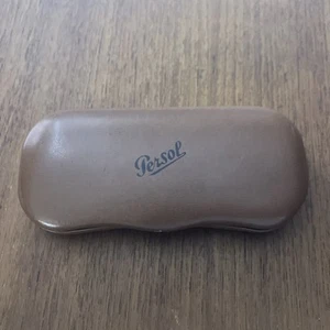 VINTAGE PERSOL SUNGLASSES GLASSES CASE ONLY HARD CLAMSHELL BROWN - Picture 1 of 8