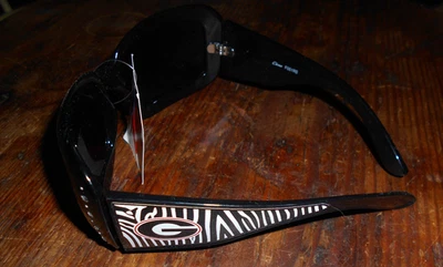 Gafas de sol negras Georgia Bulldogs con logotipo en rayas cebra + pedrería transparente Foto 1 de 4