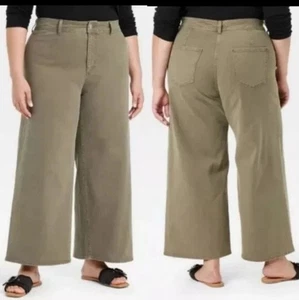 Universal Thread olivgrüne Jeanshose weites Bein Größe 24 neu mit Etikett - Bild 1 von 10