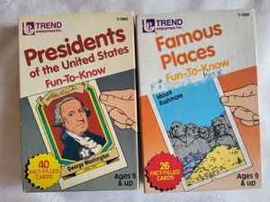 VTG 1987 Trend Fun-To-Know Presidents of the US & Famous Places Flash Fact Cards - Picture 1 of 11
