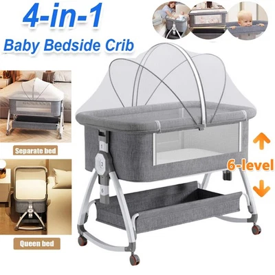 Beistellbett Baby Babybette Kinderbett Zustellbett Matratze Verstellbare Höhe DE - Bild 1 von 4