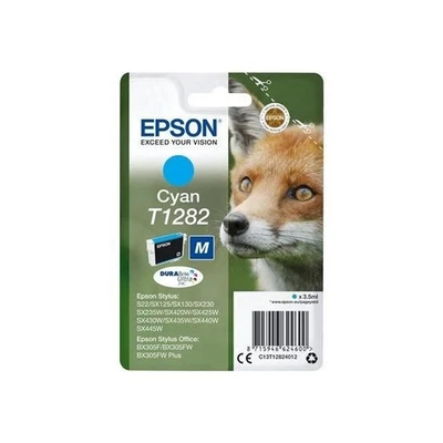 EPSON T1282 Cyan Renard Cartouche d'encre (C13T12824012) pour SX130, SX445 - Photo 1/2