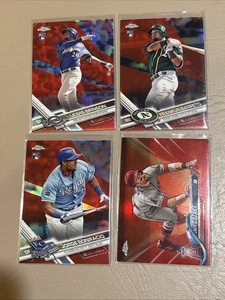(4) 2017 Topps Chrome Update Red Refractor SSP Lot /25 Rookie RC Short Print - Picture 1 of 2