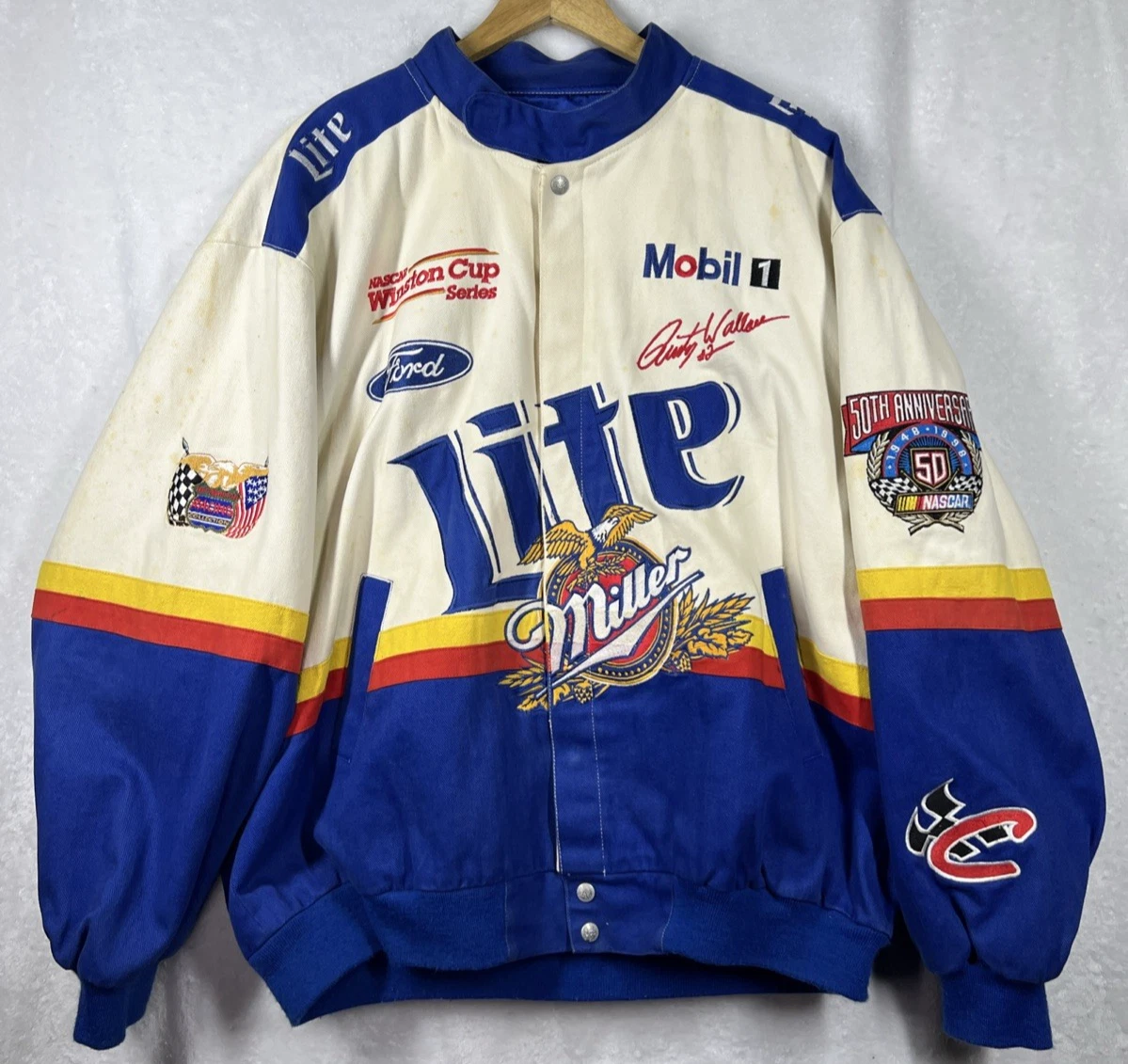 90s CHASE レーシングジャケット Miller Lite ネイビー XL Chase Rusty