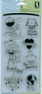 Juego de sellos transparentes INKADINKADO LITTLE TYKE silla alta Hot Rod buggy bebé - Imagen 1 de 1