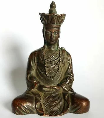 Bronze Tibetan Ksitigarbha Buddha Buddhism Bodhisattva Statue • 9.99£