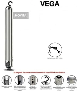 Lampada emergenza vega 15 luce quadra ricaricabile lumen 384 cm 5 h.cm 35 Luce q - Foto 1 di 1