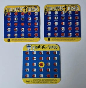 Traffic Safety Bingo Cards 3 Different Cards Regal Games Traffic Sigh USA - Picture 1 of 2