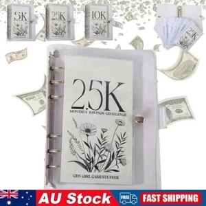 2.5k/5k/10k 12-Month Envelopes Money Saving Challenge Binder with Cash Envelopes - Picture 1 of 14