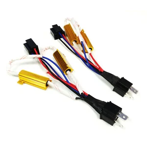 SOCAL-LED H4 9003 HID Resistor Relay Harness 50W Headlight Anti-Flicker Adapter - Picture 1 of 6