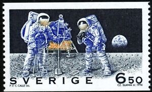 Sweden 1994 First men on the Moon. Engraver Slania. MNH