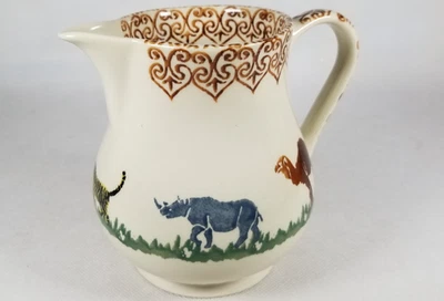 Brixton Pottery Ceramic Creamer Jug Rhino Zebra Elephant Tiger Camel - Image 1 of 4