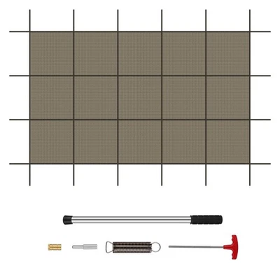 Cubierta de seguridad para piscina 16x32 con herrajes de montaje | Correas de triple costura Foto 1 de 4